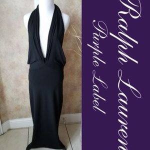 Auth Ralph Lauren Collection Halter Evening Gown